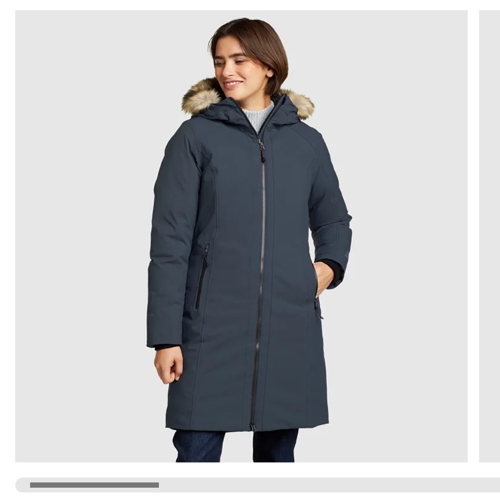 Eddie Bauer NWT Women's Olympia Waterproof Down Stadium Coat Storm XS